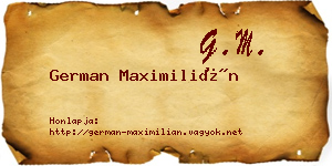 German Maximilián névjegykártya